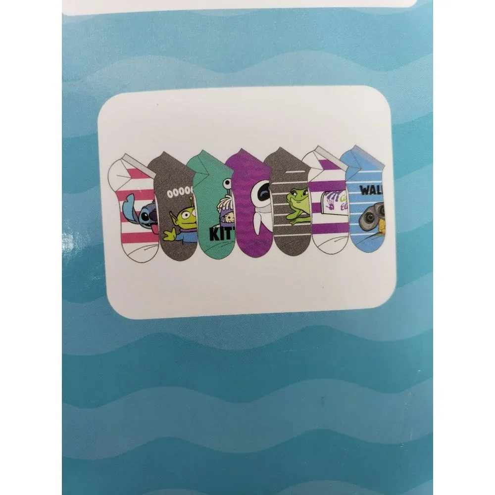 Disney 7 Pairs No Show Socks‎ Shoe Size 4-10